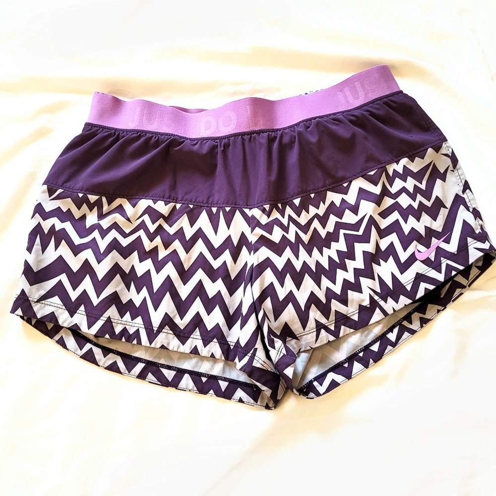 Nike Dri-Fit Purple Zig Zag Running Shorts